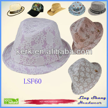 Sombrero de vaquero de la manera del sombrero del diseño del casquillo del sombrero de Fedora del sombrero de las mujeres de la flor de Newet, LSF60